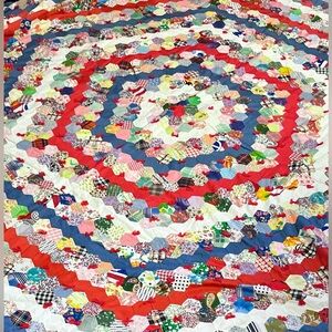 Vintage 1970s 70s Handmade Patchwork Grandma Core Quilt Blanket Bedding